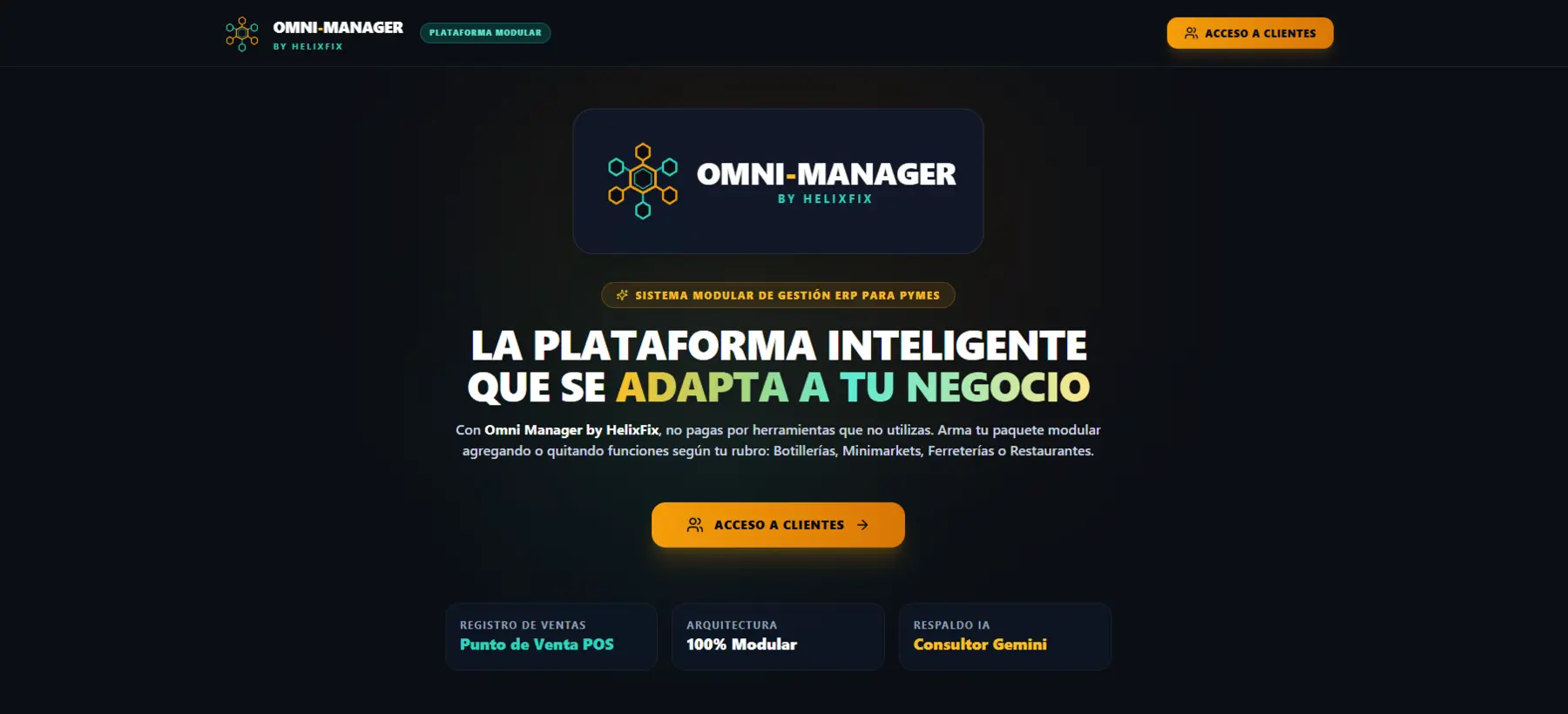 Omni Manager — plataforma modular para pymes